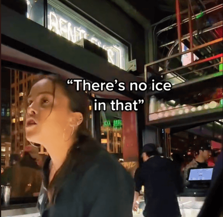 Bartender: “Asking for ‘no ice’ isn’t going to get you more alcohol!”