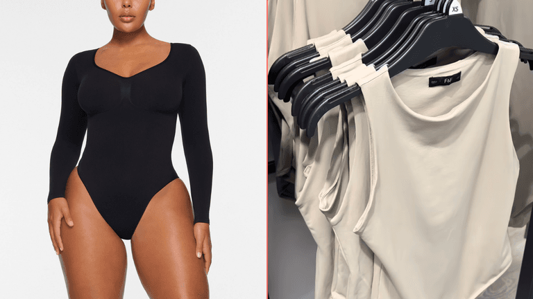 Tesco has a dupe for Skims body suit that looks just like the real thing