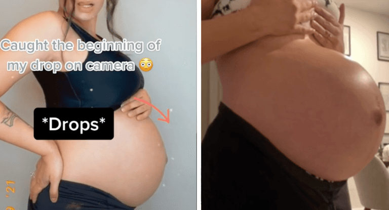 Mum-to-be catches moment her bump starts to ‘drop’ on TikTok Mum-to-be catches moment her bump starts to ‘drop’ on TikTok